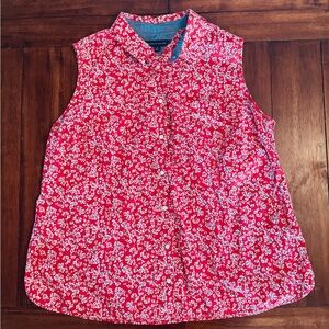 Tommy Hilfiger Women's Floral Sleeveless Button-Up Top in Size XL